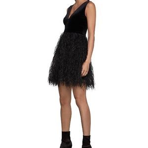 BCBGMAXAZRIA Metallic Skater Dress